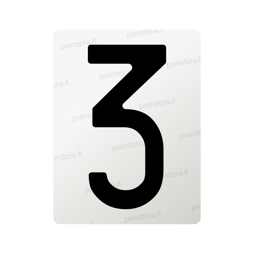Nanofilm for Italy (Rear) license plates - Symbol "3"