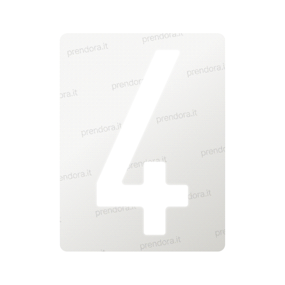 Nanofilm for Italy (Rear) license plates - Symbol "4"