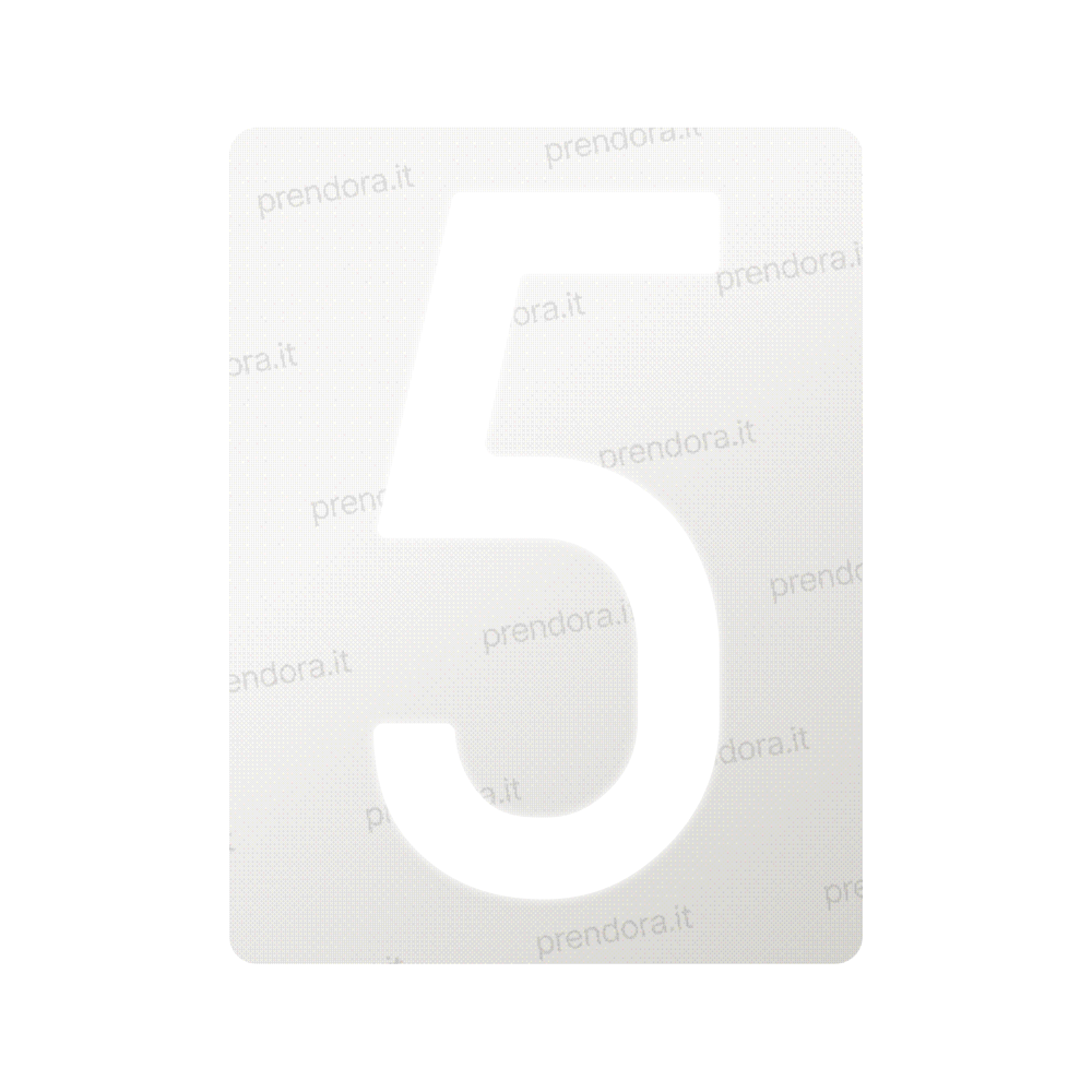 Nanofilm for Italy (Rear) license plates - Symbol "5"