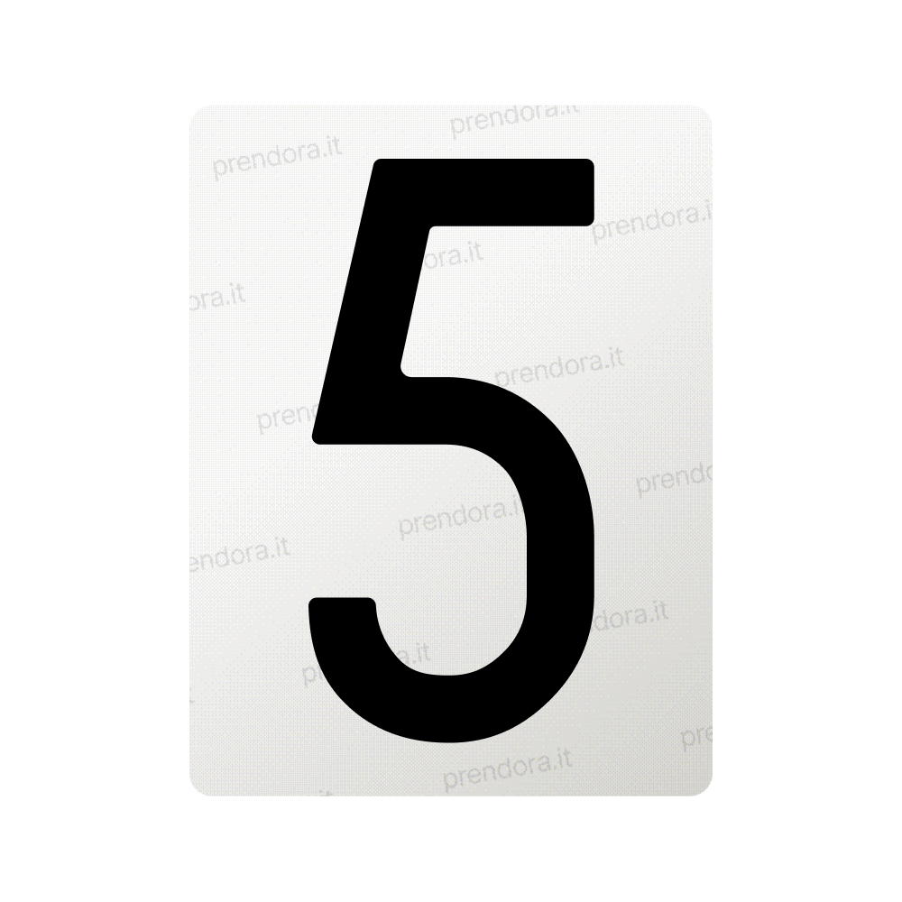 Nanofilm for Italy (Rear) license plates - Symbol "5"