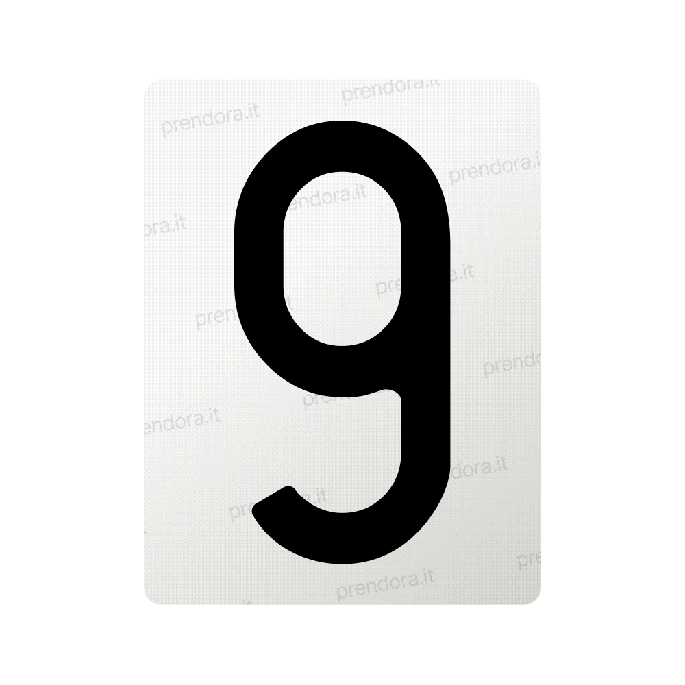 Nanofilm for Italy (Rear) license plates - Symbol "9"