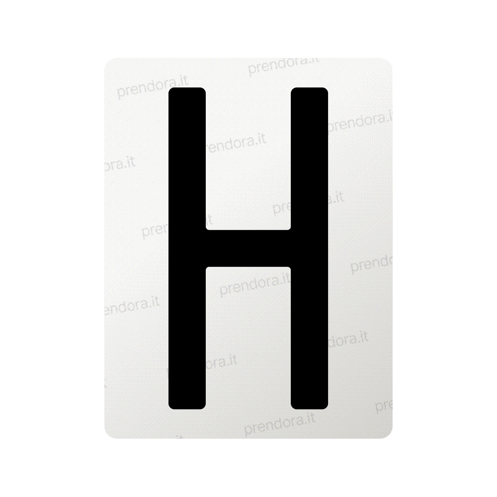 Nanofilm for Italy (Rear) license plates - Symbol "H"