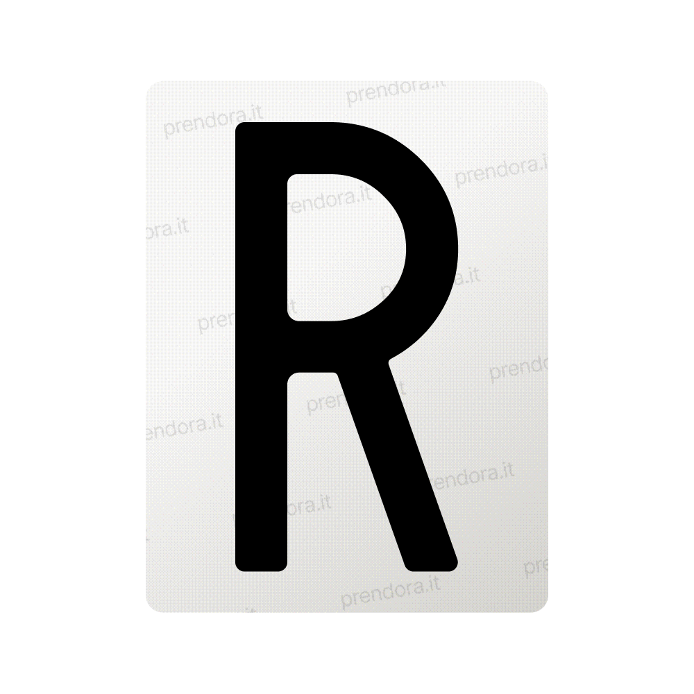 Nanofilm for Italy (Rear) license plates - Symbol "R"