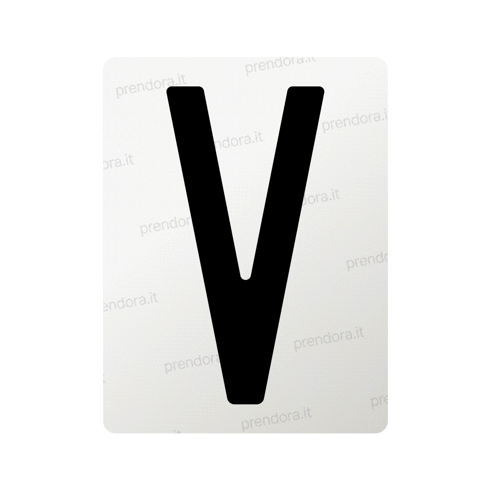 Nanofilm for Italy (Rear) license plates - Symbol "V"