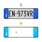 Nanofilm for Italy (Moto) license plates - Symbol "E"